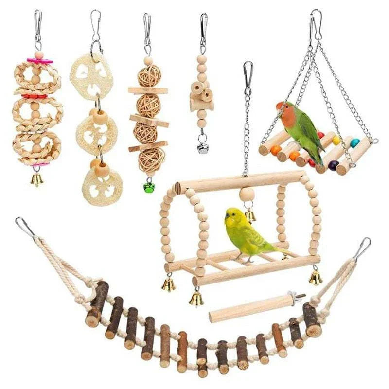 8-Piece Interactive Bird Toy Set - Pet Kingdom