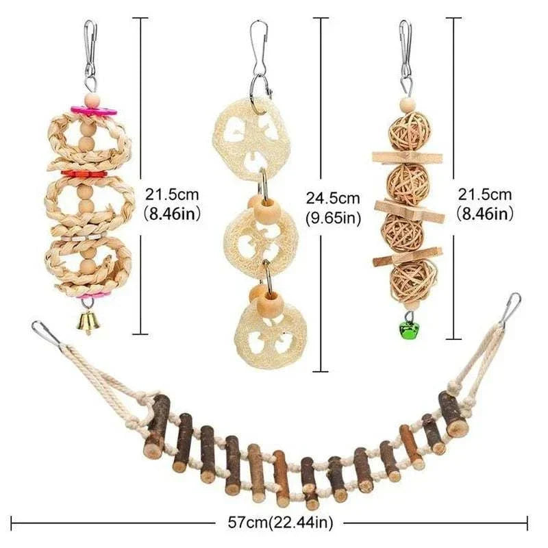 8-Piece Interactive Bird Toy Set - Pet Kingdom