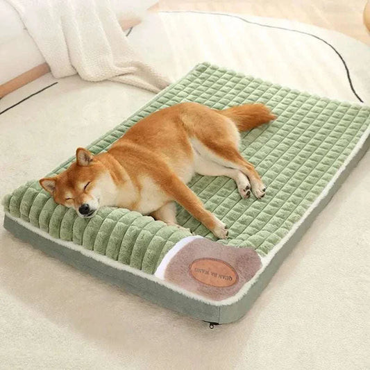 Indestructible dog bed with non-slip base, plush luxury, and stylish design for comfort and durability.